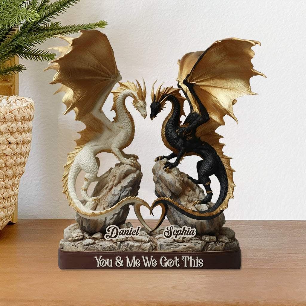 Toi et moi, on gère ! - Plaque acrylique personnalisée en forme de dragon