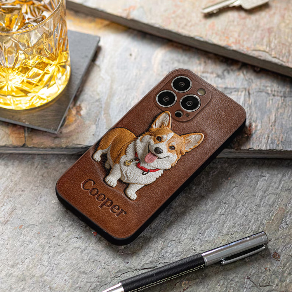 Custom Any Photo - Personalized Dog Leather Phone Case