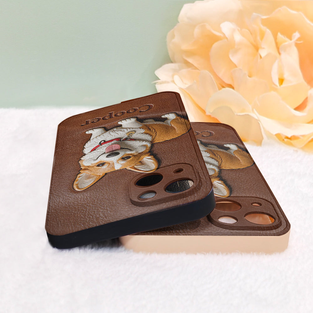 Custom Any Photo - Personalized Dog Leather Phone Case