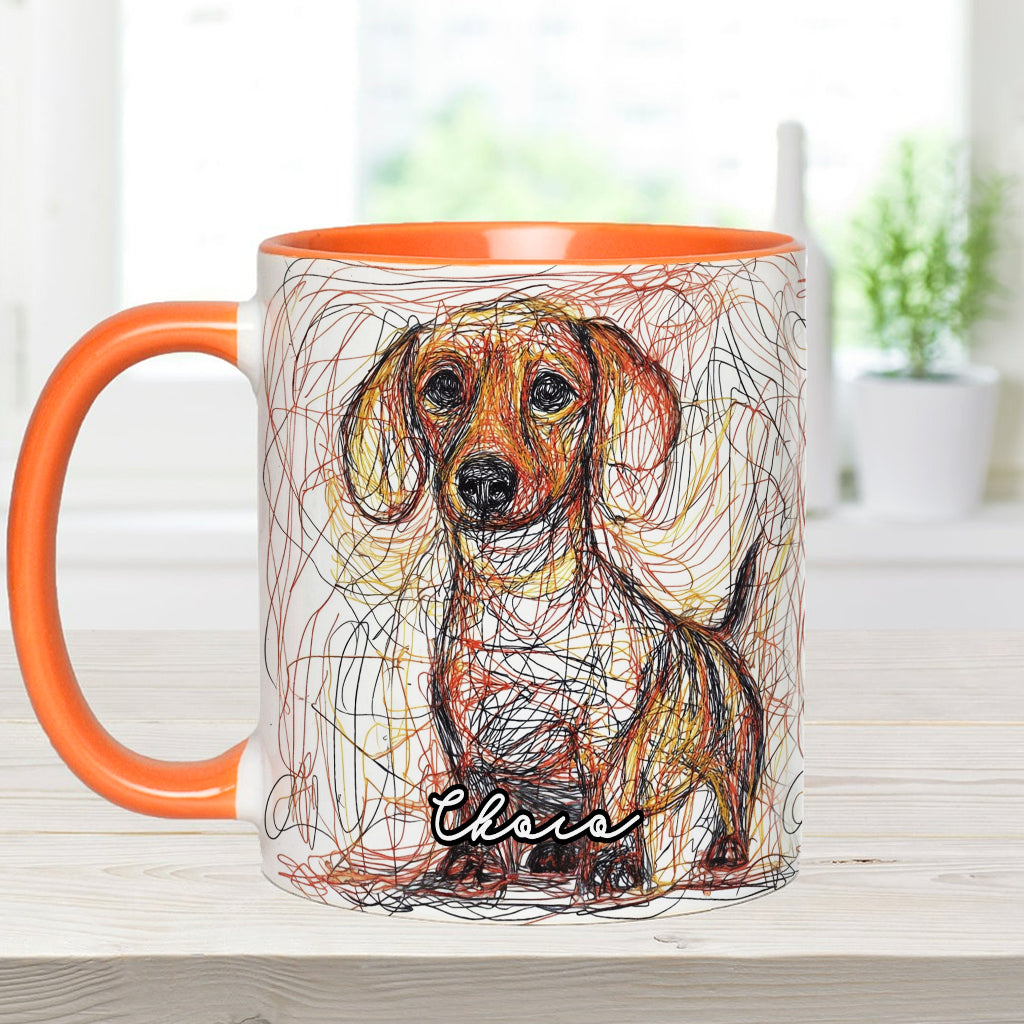 Mug personnalisé avec un magnifique dessin de chien gribouillé