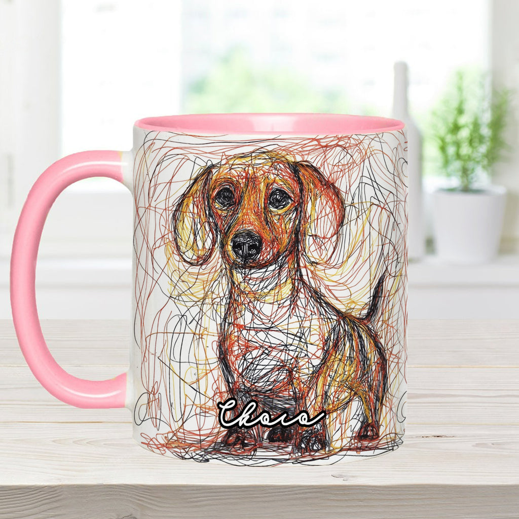 Mug personnalisé avec un magnifique dessin de chien gribouillé