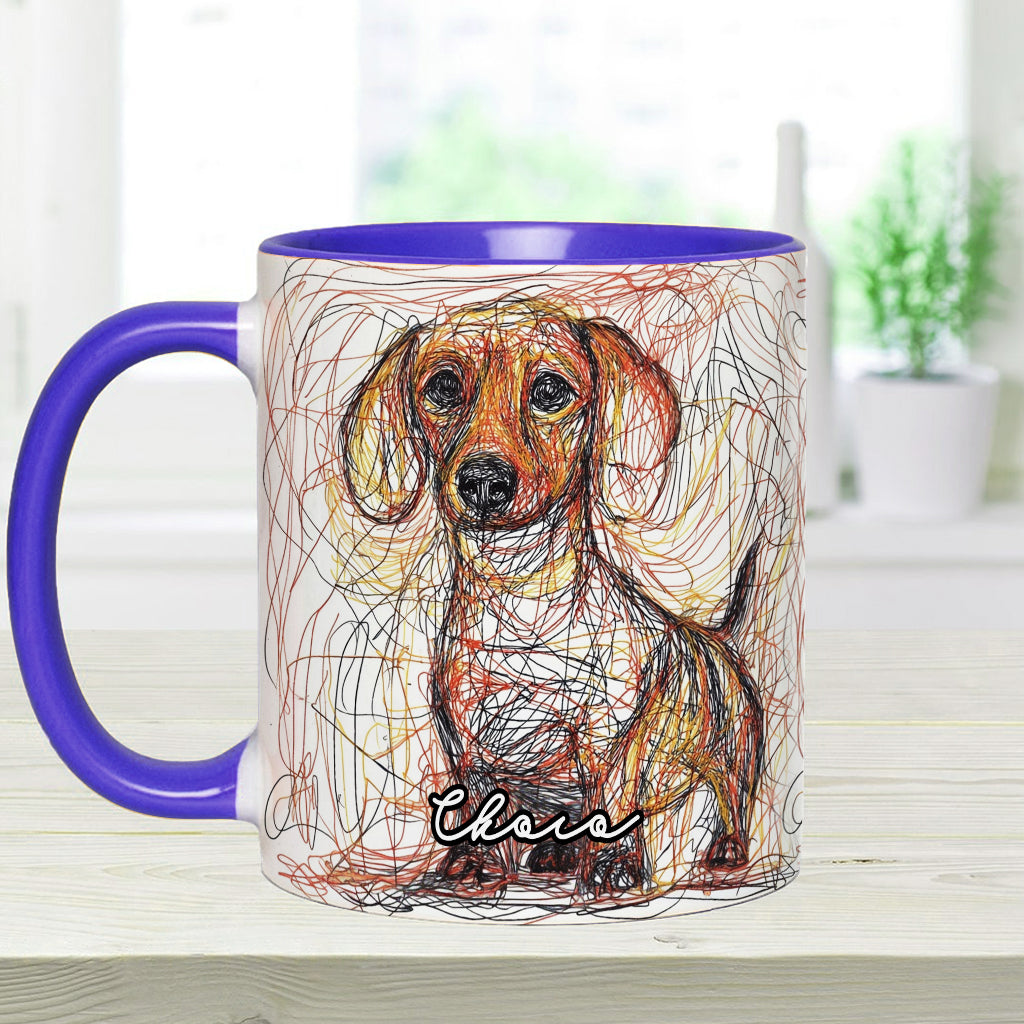 Mug personnalisé avec un magnifique dessin de chien gribouillé