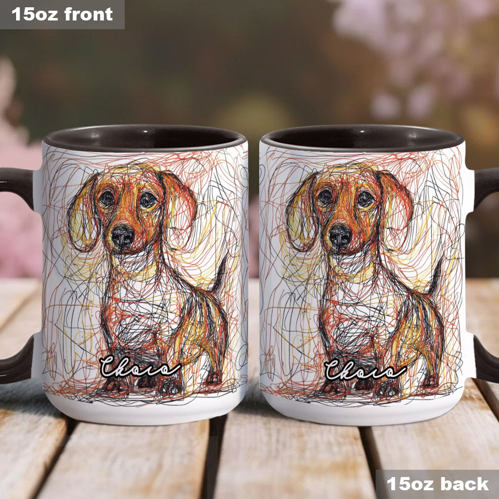 Mug personnalisé avec un magnifique dessin de chien gribouillé