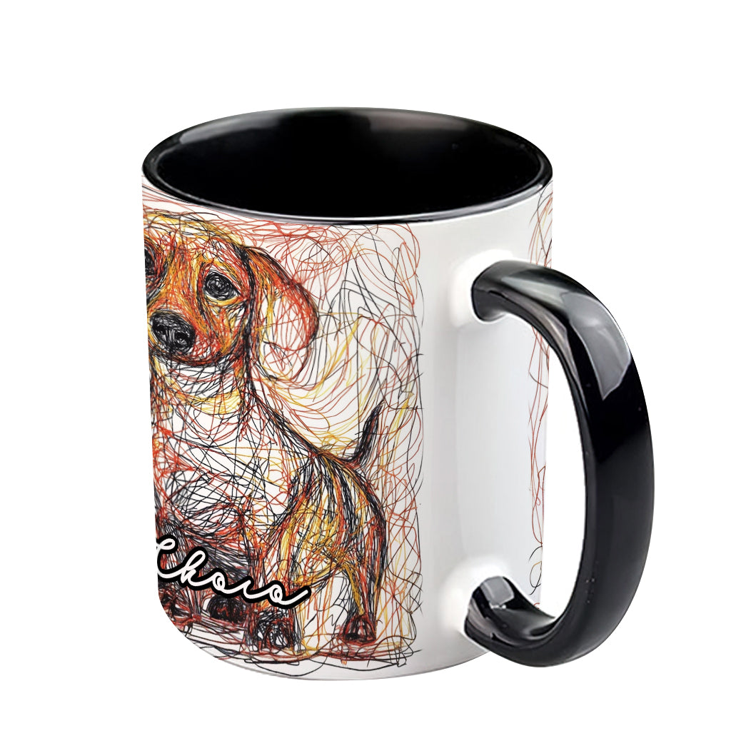 Mug personnalisé avec un magnifique dessin de chien gribouillé