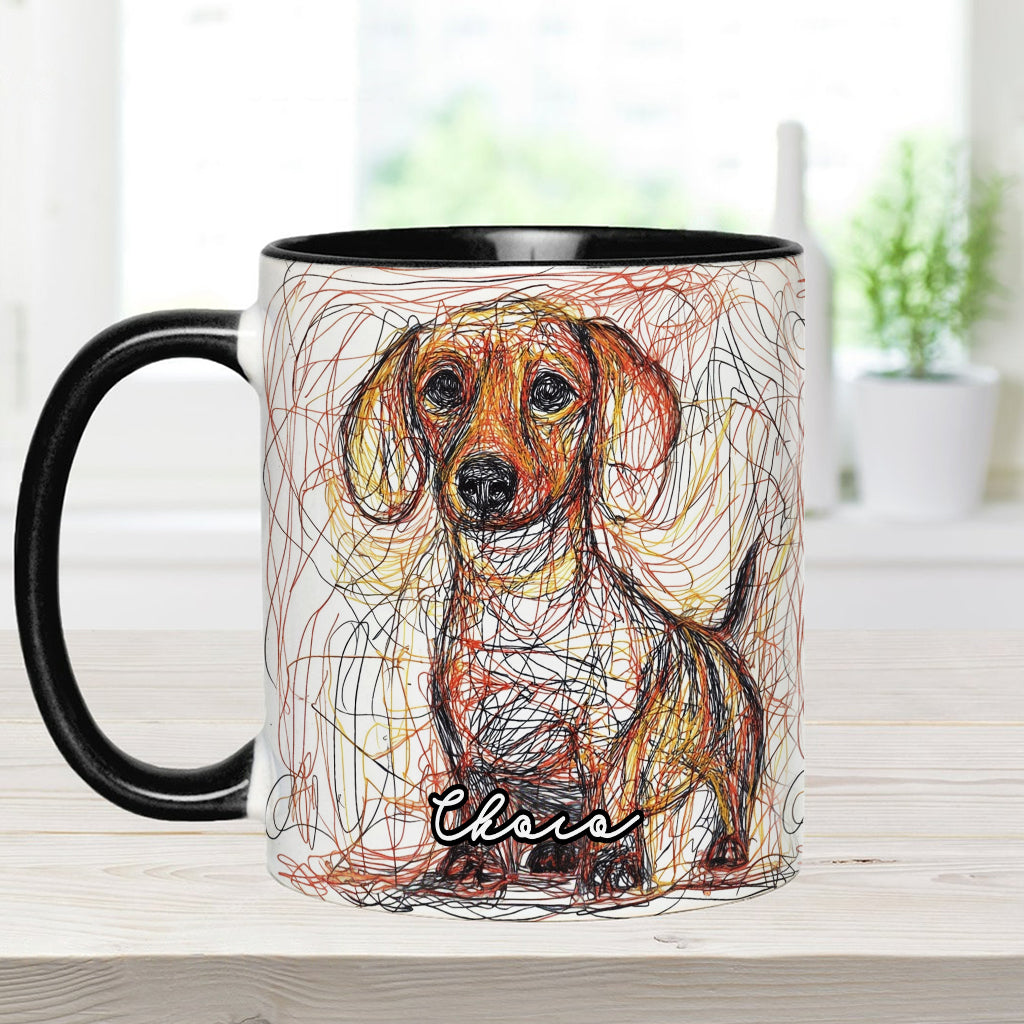 Mug personnalisé avec un magnifique dessin de chien gribouillé