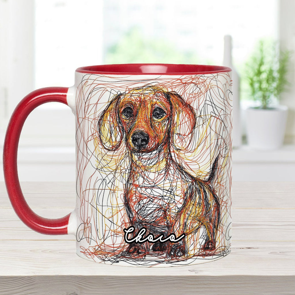 Mug personnalisé avec un magnifique dessin de chien gribouillé