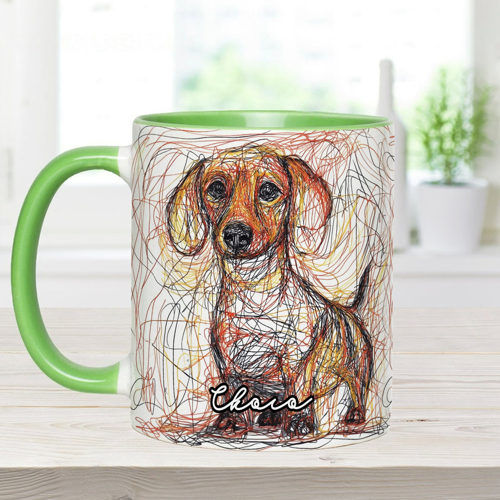 Mug personnalisé avec un magnifique dessin de chien gribouillé