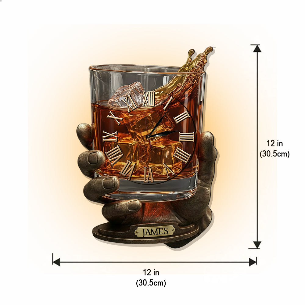 Horloge murale lumineuse LED personnalisée Whiskey Time - Whiskey Time