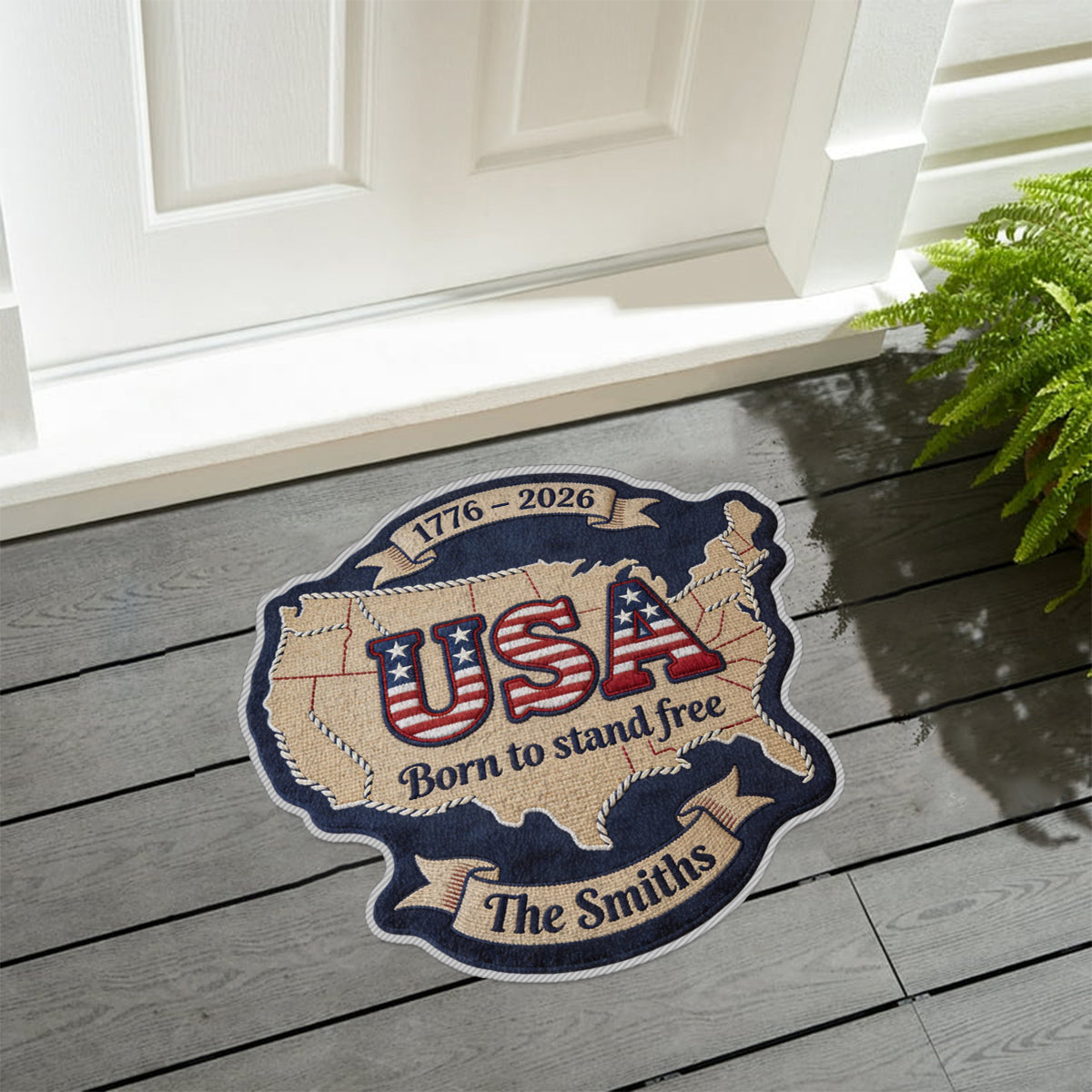 Tapis tufté antidérapant personnalisé patriotique pour le 250e anniversaire des États-Unis