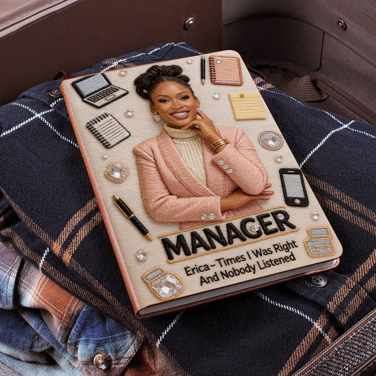 Custom Any Photo Funny Gift For Colleagues - Personalized Colleague Leather Journal