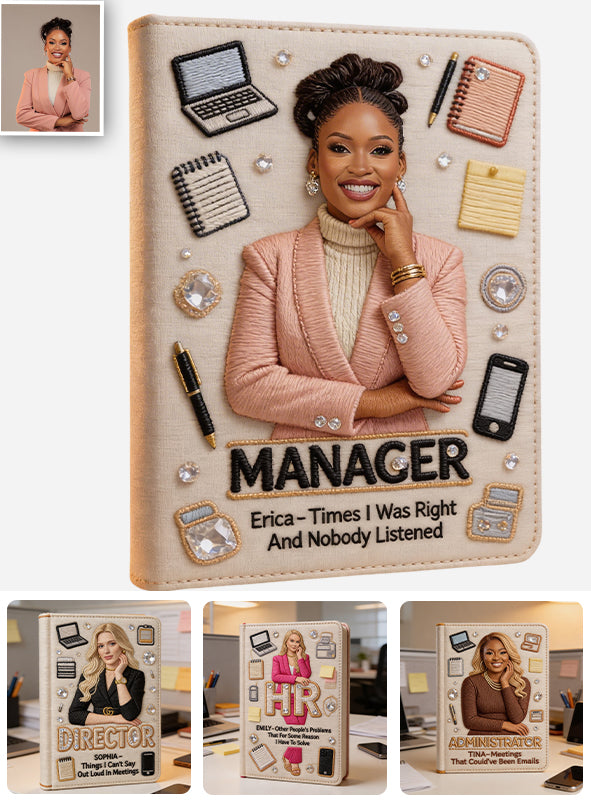 Custom Any Photo Funny Gift For Colleagues - Personalized Colleague Leather Journal