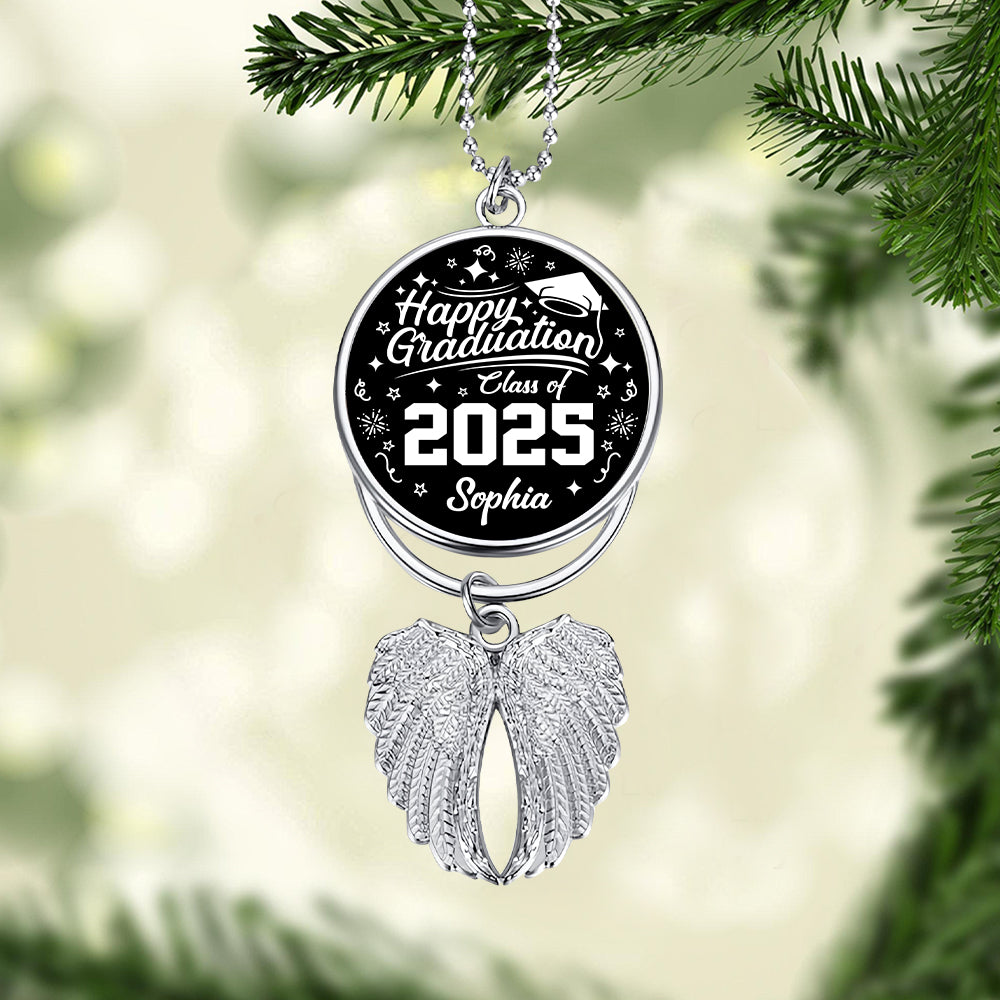 Joyeuse remise de diplôme ! Ornement d'ailes de remise de diplôme personnalisé