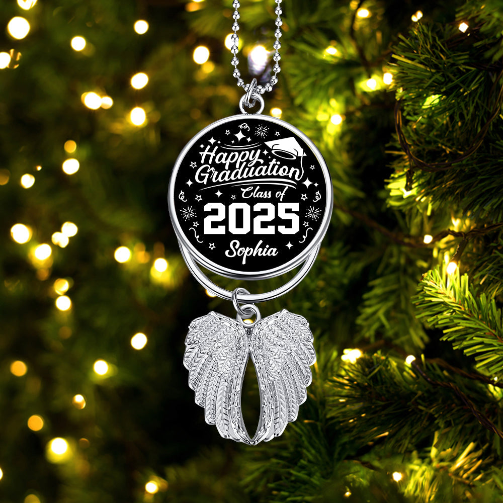 Joyeuse remise de diplôme ! Ornement d'ailes de remise de diplôme personnalisé