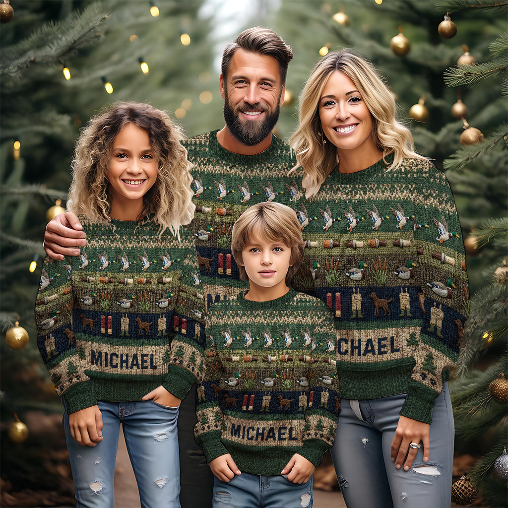 Saison de la chasse au canard - Pull moche de chasse personnalisé