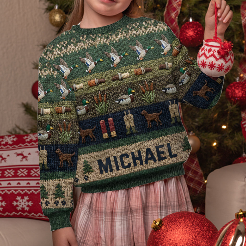 Saison de la chasse au canard - Pull moche de chasse personnalisé