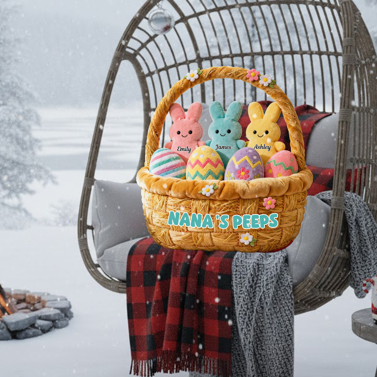 Grandma's Peep Gift For Mom, Grandma - Personalized Grandma Faux Fur Shaped Pillow