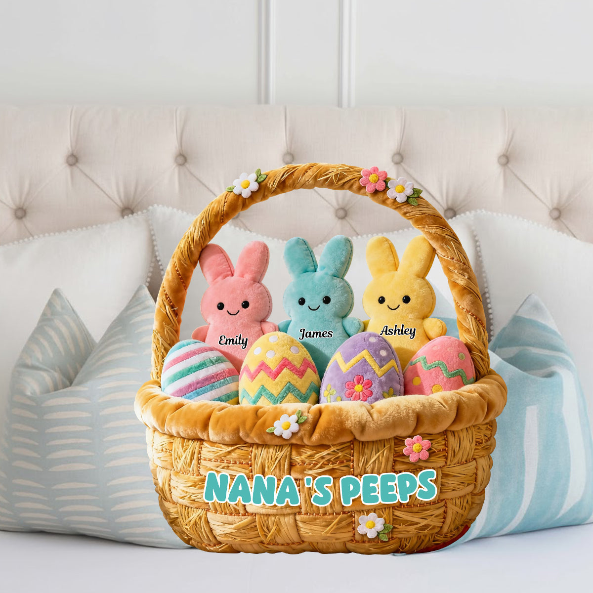 Grandma's Peep Gift For Mom, Grandma - Personalized Grandma Faux Fur Shaped Pillow