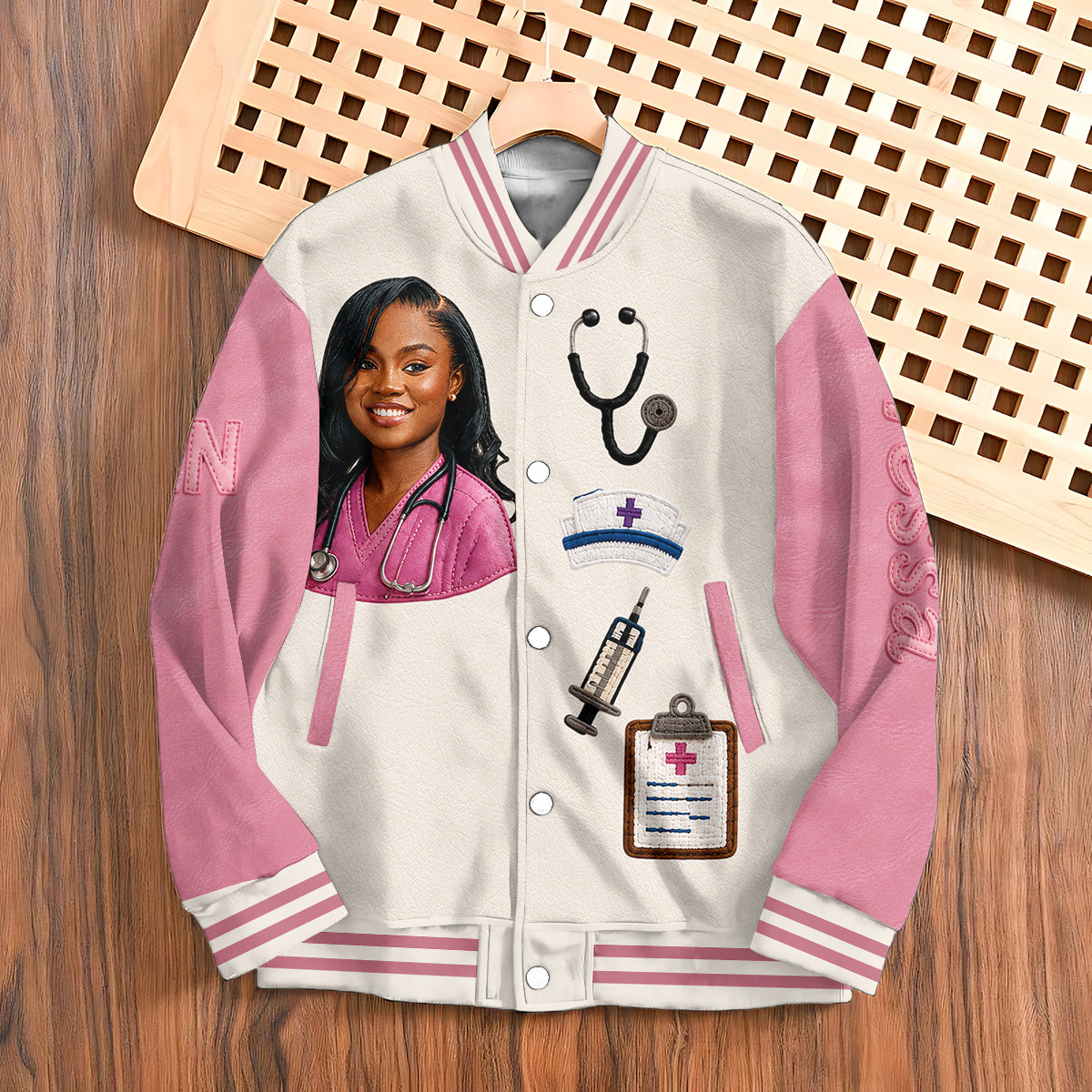 Gift For Nurse - Personalized Nurse Varsity Jacket