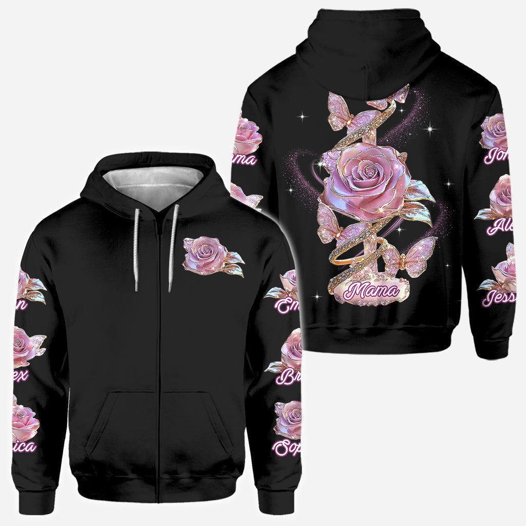 Fleurs pour maman/grand-mère - T-shirt personnalisé « Mère »