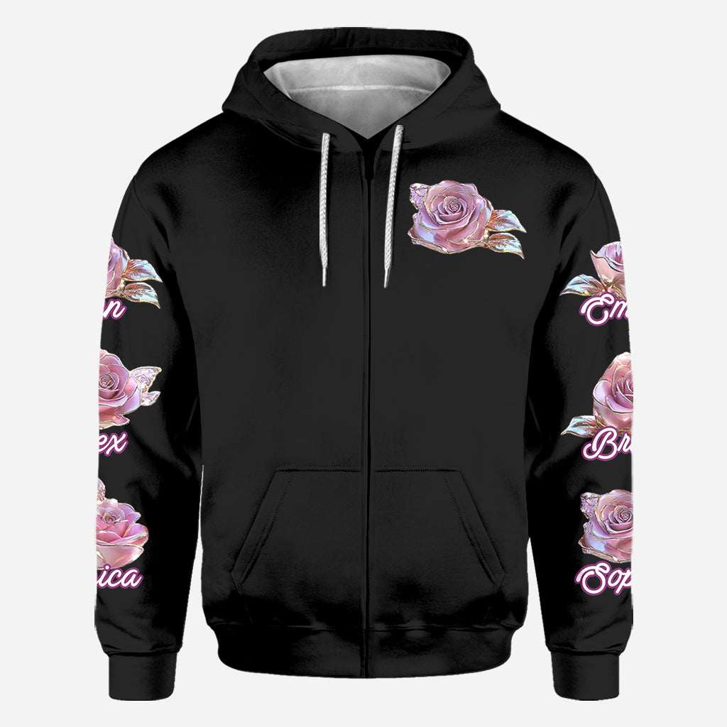 Fleurs pour maman/grand-mère - T-shirt personnalisé « Mère »