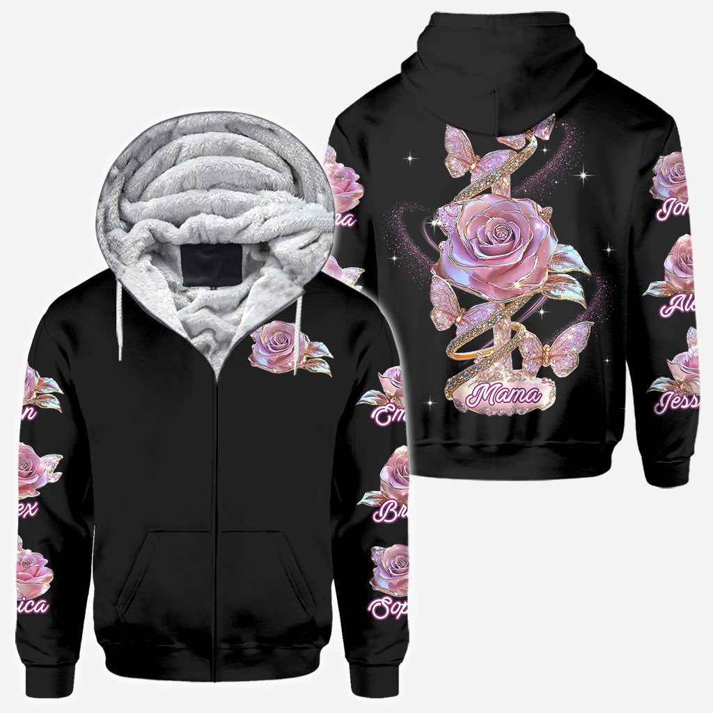 Fleurs pour maman/grand-mère - T-shirt personnalisé « Mère »