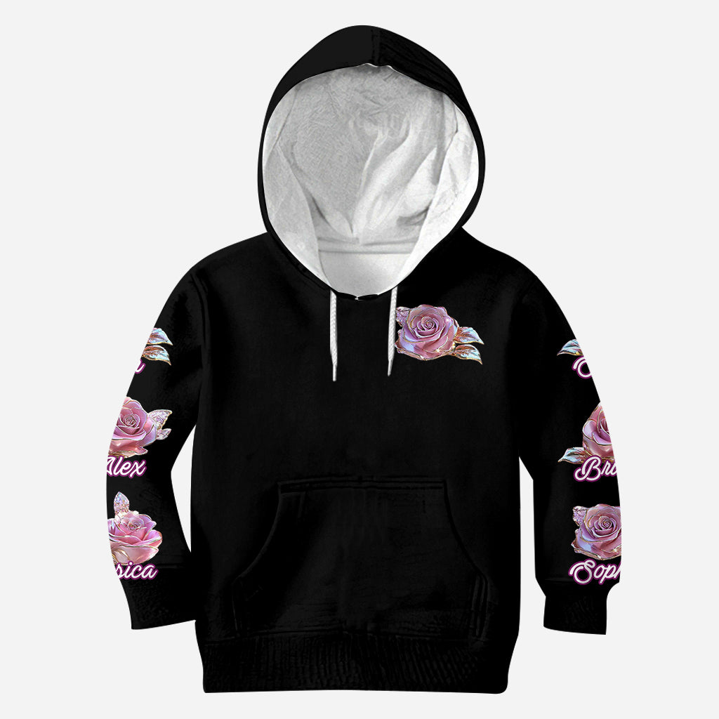 Fleurs pour maman/grand-mère - T-shirt personnalisé « Mère »