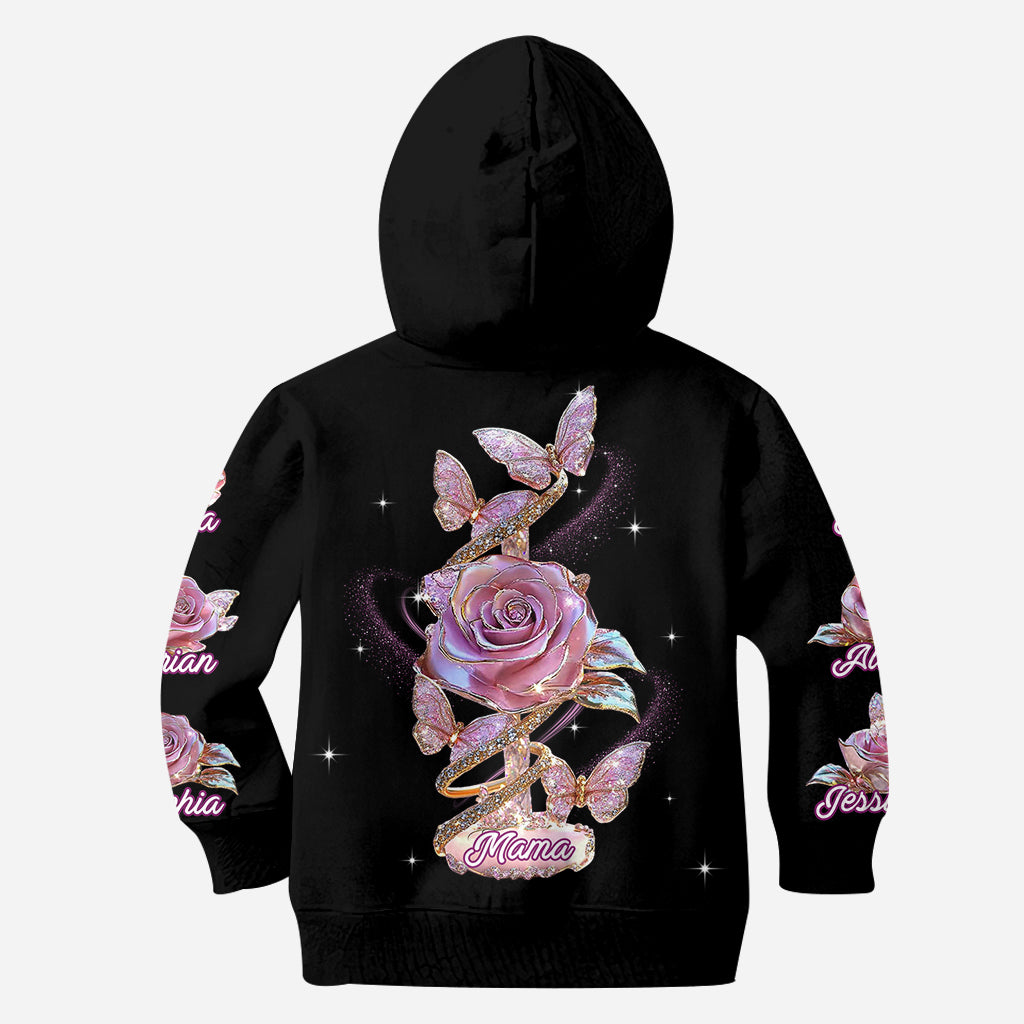 Fleurs pour maman/grand-mère - T-shirt personnalisé « Mère »