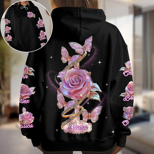 Fleurs pour maman/grand-mère - T-shirt personnalisé « Mère »