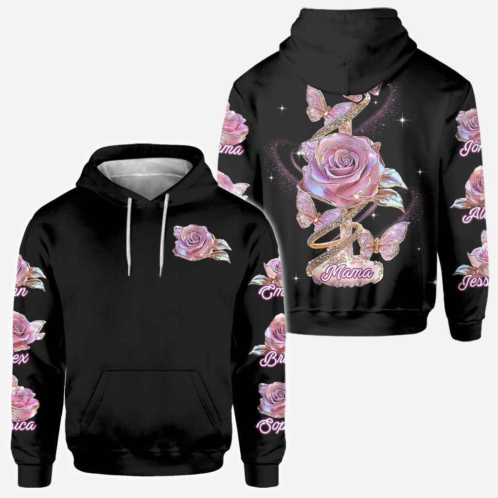 Fleurs pour maman/grand-mère - T-shirt personnalisé « Mère »