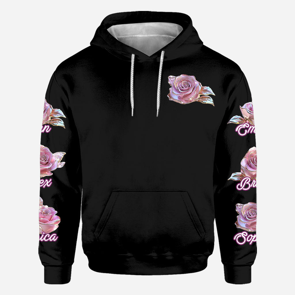 Fleurs pour maman/grand-mère - T-shirt personnalisé « Mère »