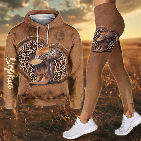 Bottes de cowgirl - Sweat à capuche et leggings de cowgirl personnalisés