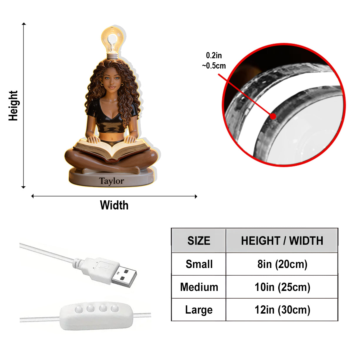 Glow Reader - Personalized Book Acrylic LED Night Light