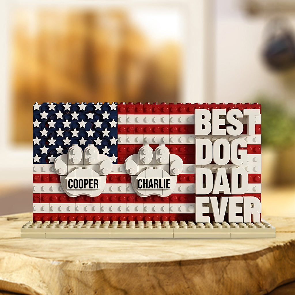 Best Dog Dad Ever - Personalized Dog Custom Shaped Acrylic Plaque