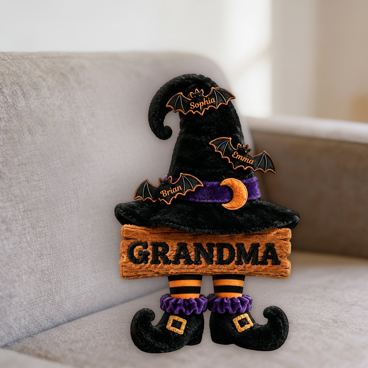 Grandma Witch Hat - Personalized Grandma Premium Faux Fur Pillow