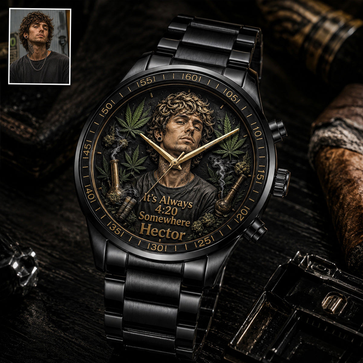 Le Papa le Plus Cool du Monde, Il est Toujours 4:20 Quelque Part - Montre Personnalisée