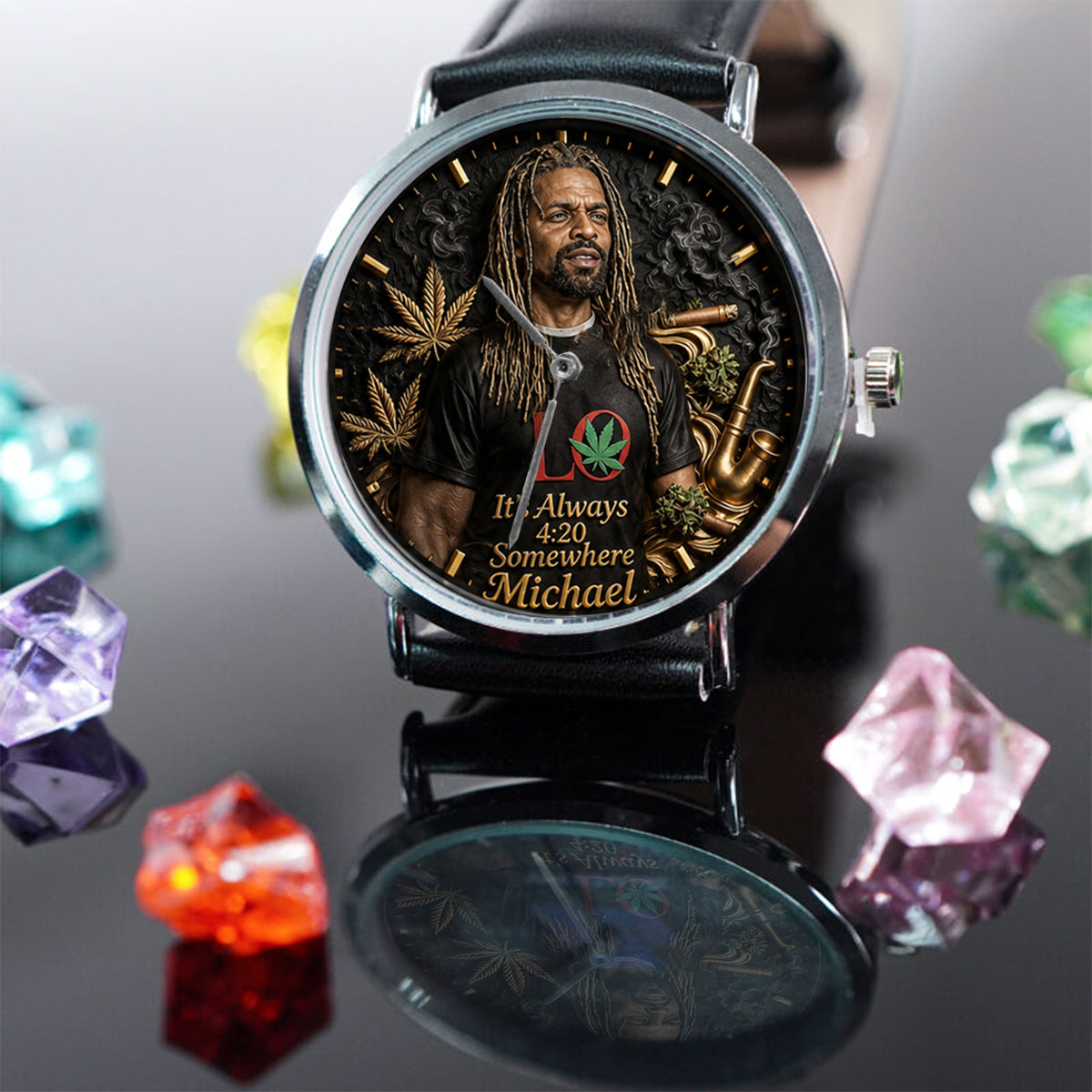 Le Papa le Plus Cool du Monde, Il est Toujours 4:20 Quelque Part - Montre Personnalisée