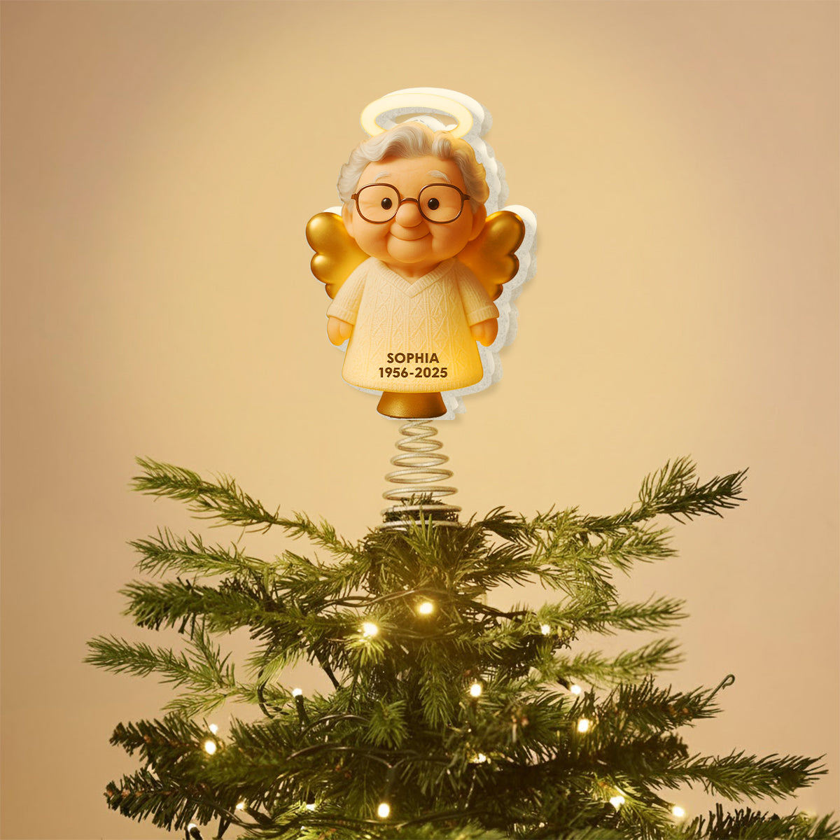Souvenir de Noël - Décoration de sapin lumineuse LED personnalisée