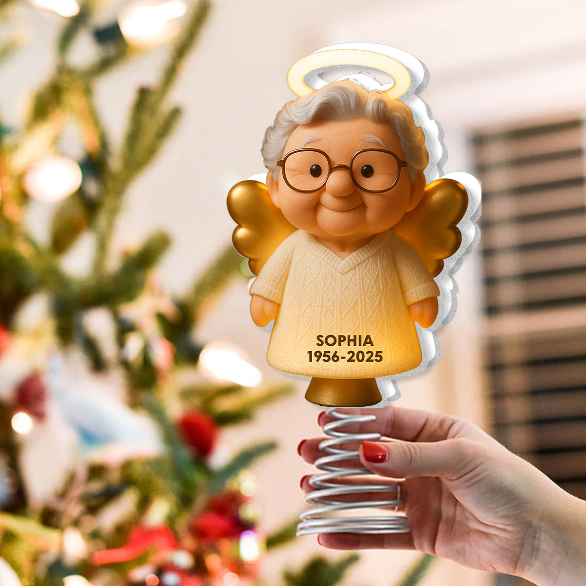 Souvenir de Noël - Décoration de sapin lumineuse LED personnalisée