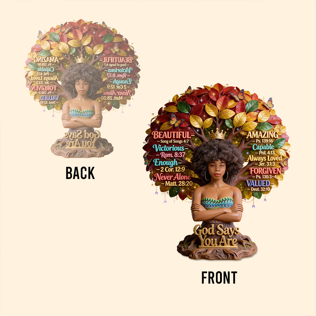 Dieu dit que tu es, Mois de l'histoire des Noirs - Plaque acrylique personnalisée de forme afro-américaine