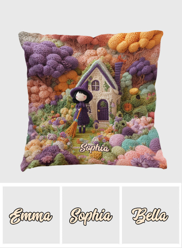 Petite Sorcière - Coussin décoratif personnalisé Sorcière