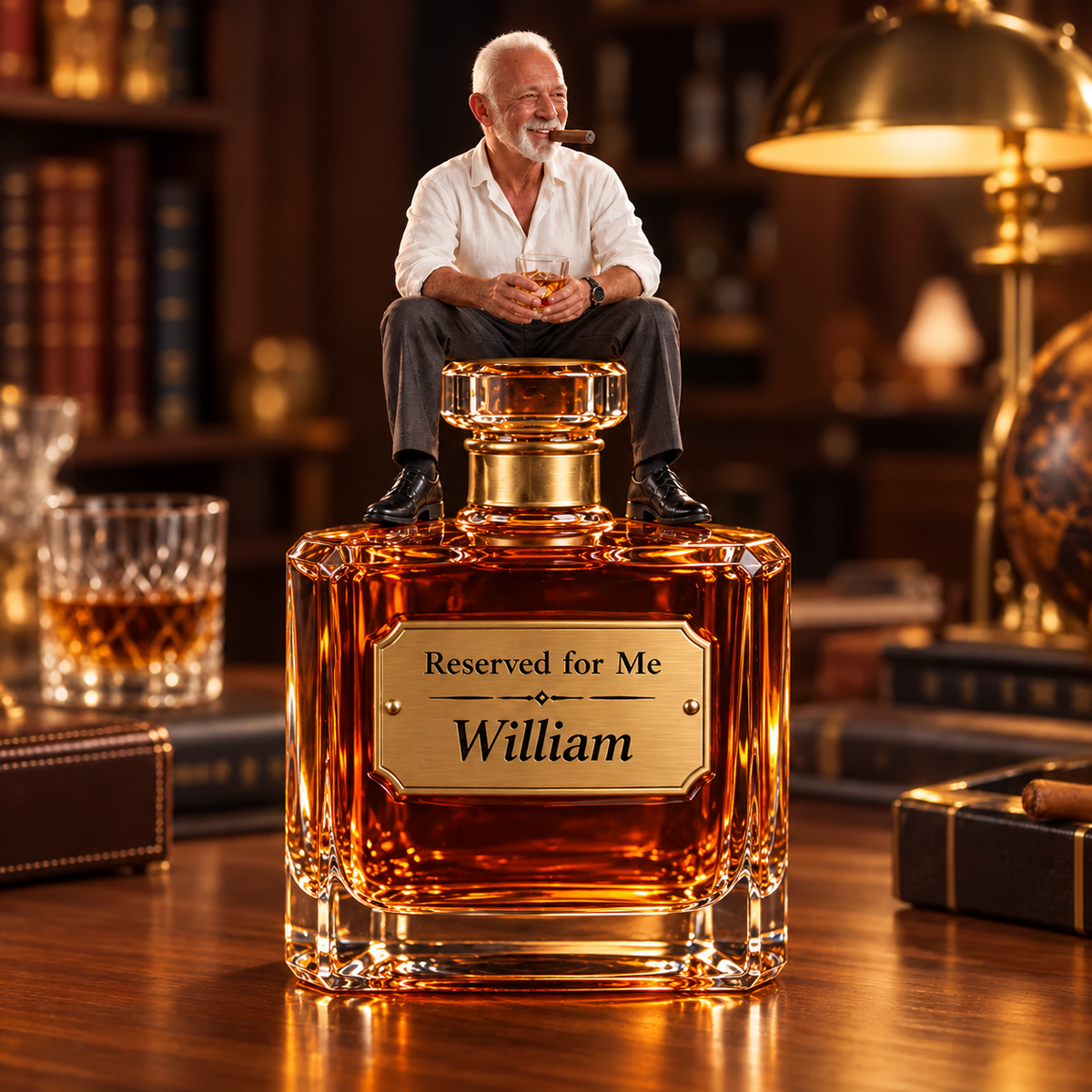 Personalized Whiskey Acrylic Plaque - Custom Photo Decanter-Top Sculpture