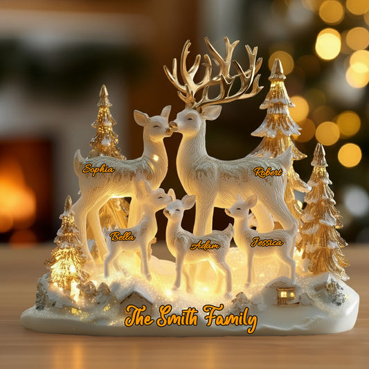 Family Will Always Connected By Heart - Personalized Family Custom Shaped Acrylic Plaque