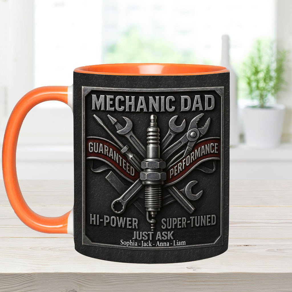 Mechanic Dad - Personalized Mechanic Accent Mug