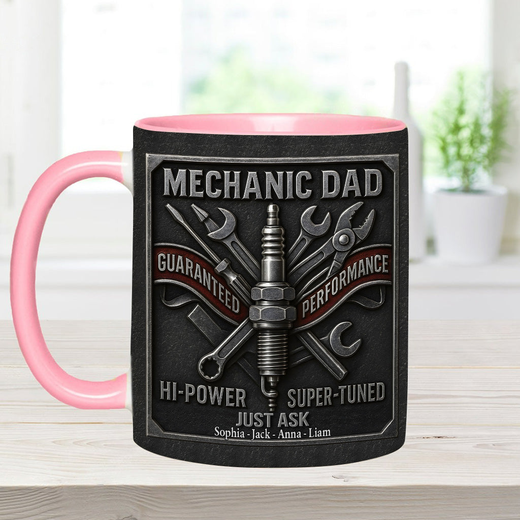 Mechanic Dad - Personalized Mechanic Accent Mug