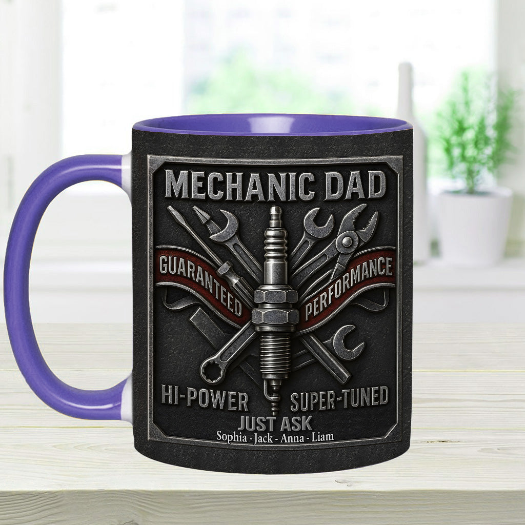 Mechanic Dad - Personalized Mechanic Accent Mug