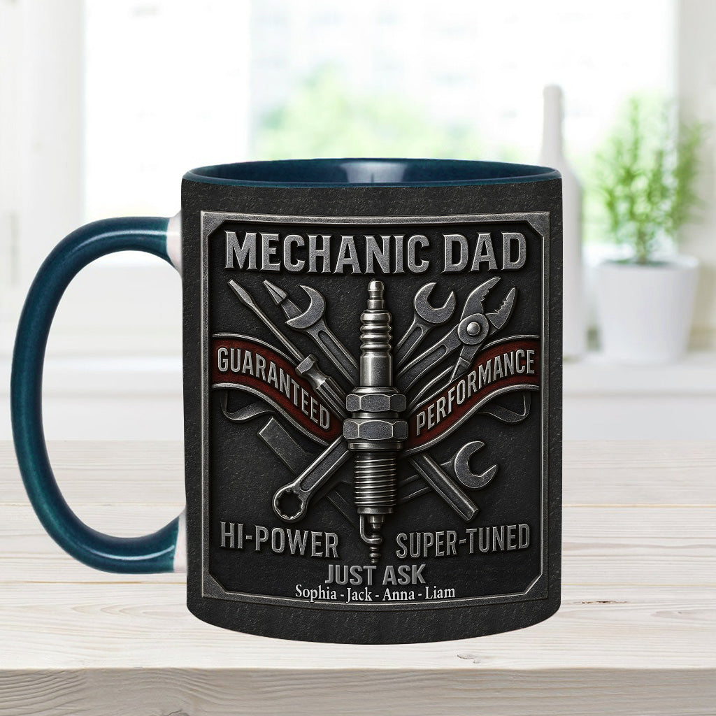 Mechanic Dad - Personalized Mechanic Accent Mug