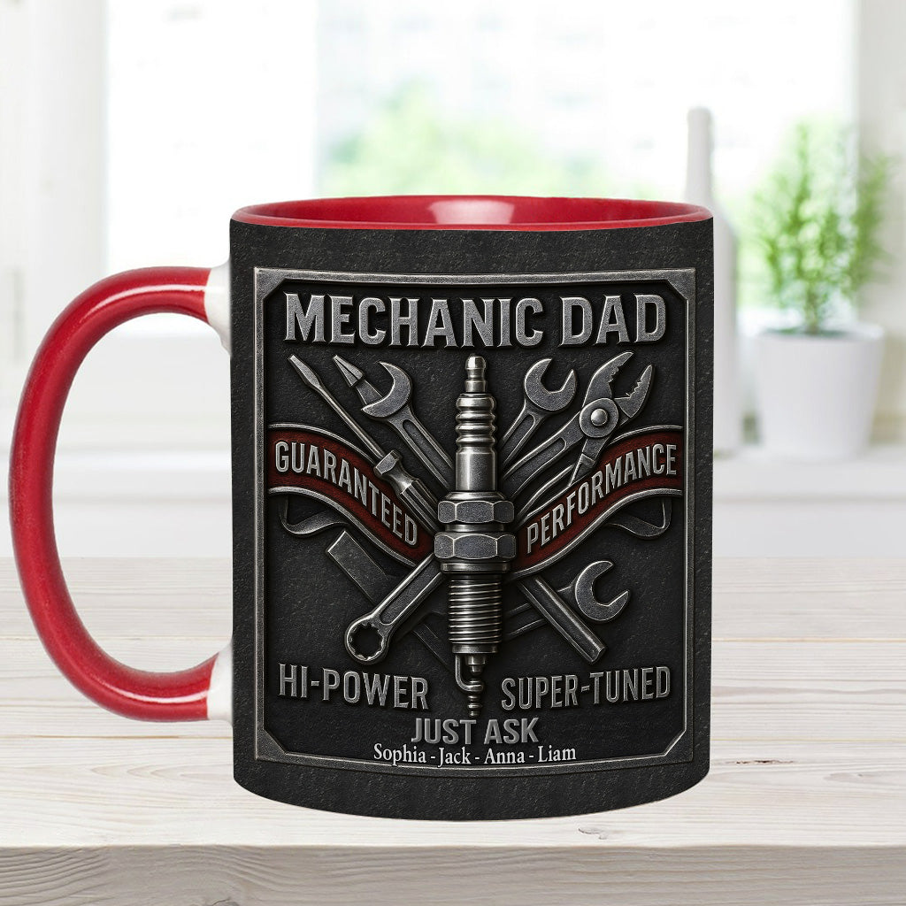 Mechanic Dad - Personalized Mechanic Accent Mug