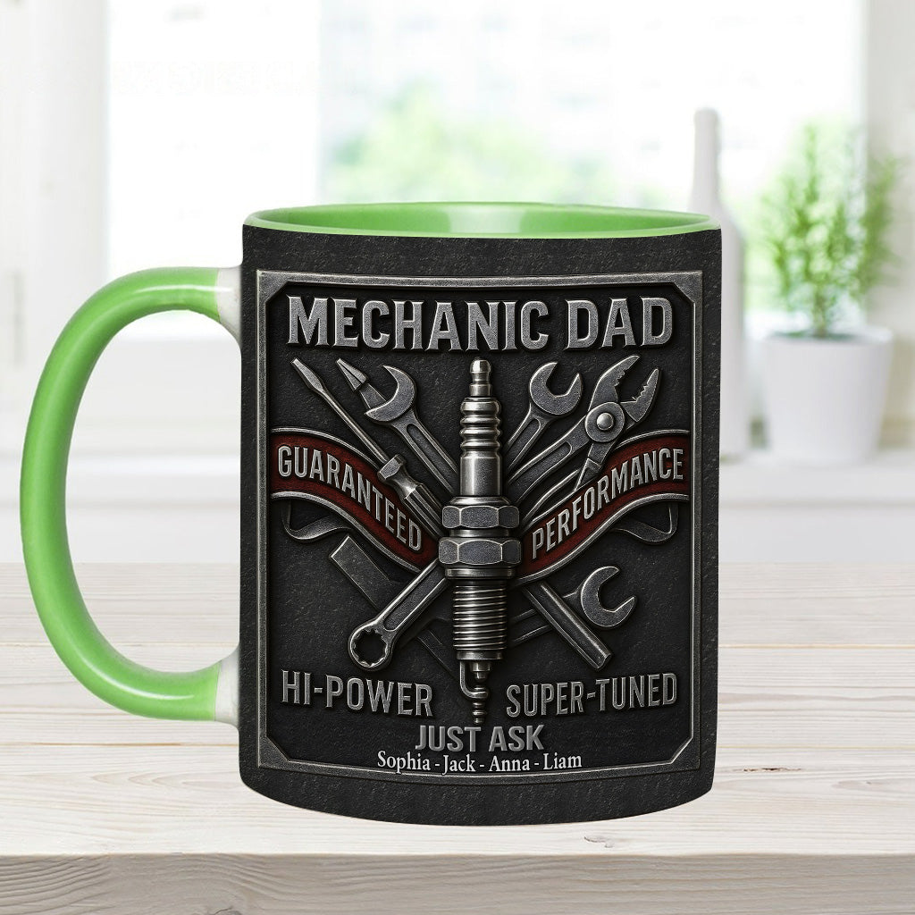 Mechanic Dad - Personalized Mechanic Accent Mug