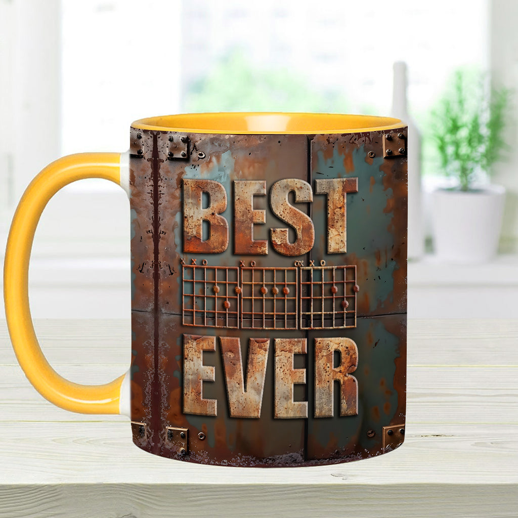 Best Guitar Dad Ever - Personalized Guitar Accent Mug