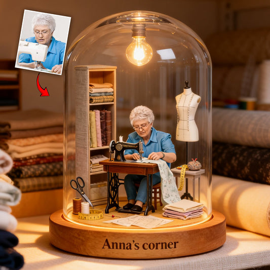 Veilleuse LED personnalisée en acrylique pour la couture - Passionnée de couture